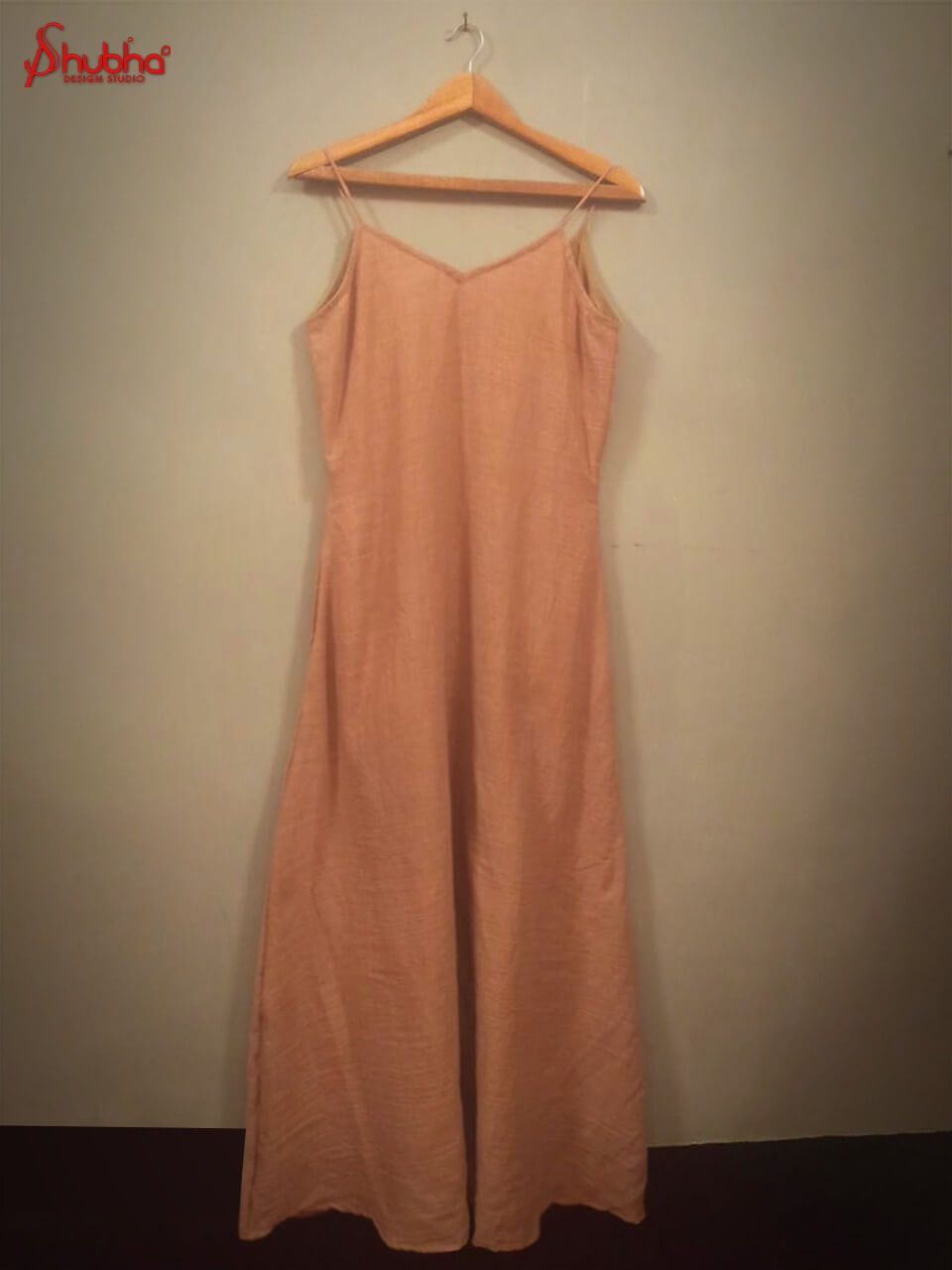 Light pastel  brown strappy long dress