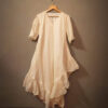 White Organic Cotton Asymmetrical Ruffle Dress
