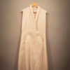Cowel Neck Sleeveless White Organic Knee Lenghth Dress
