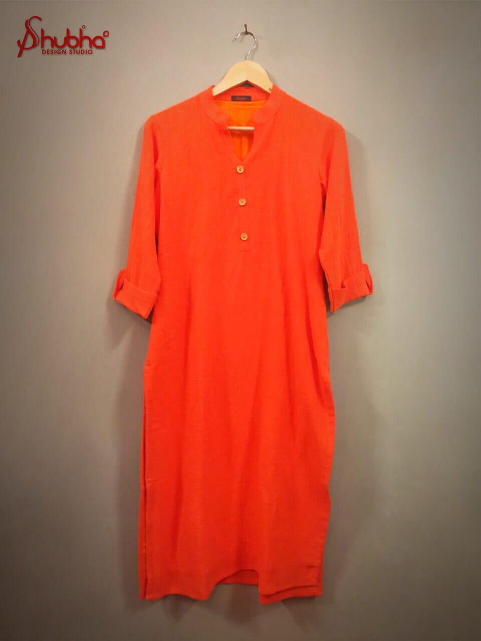 Orange Long Travel Dress Cum Jacket